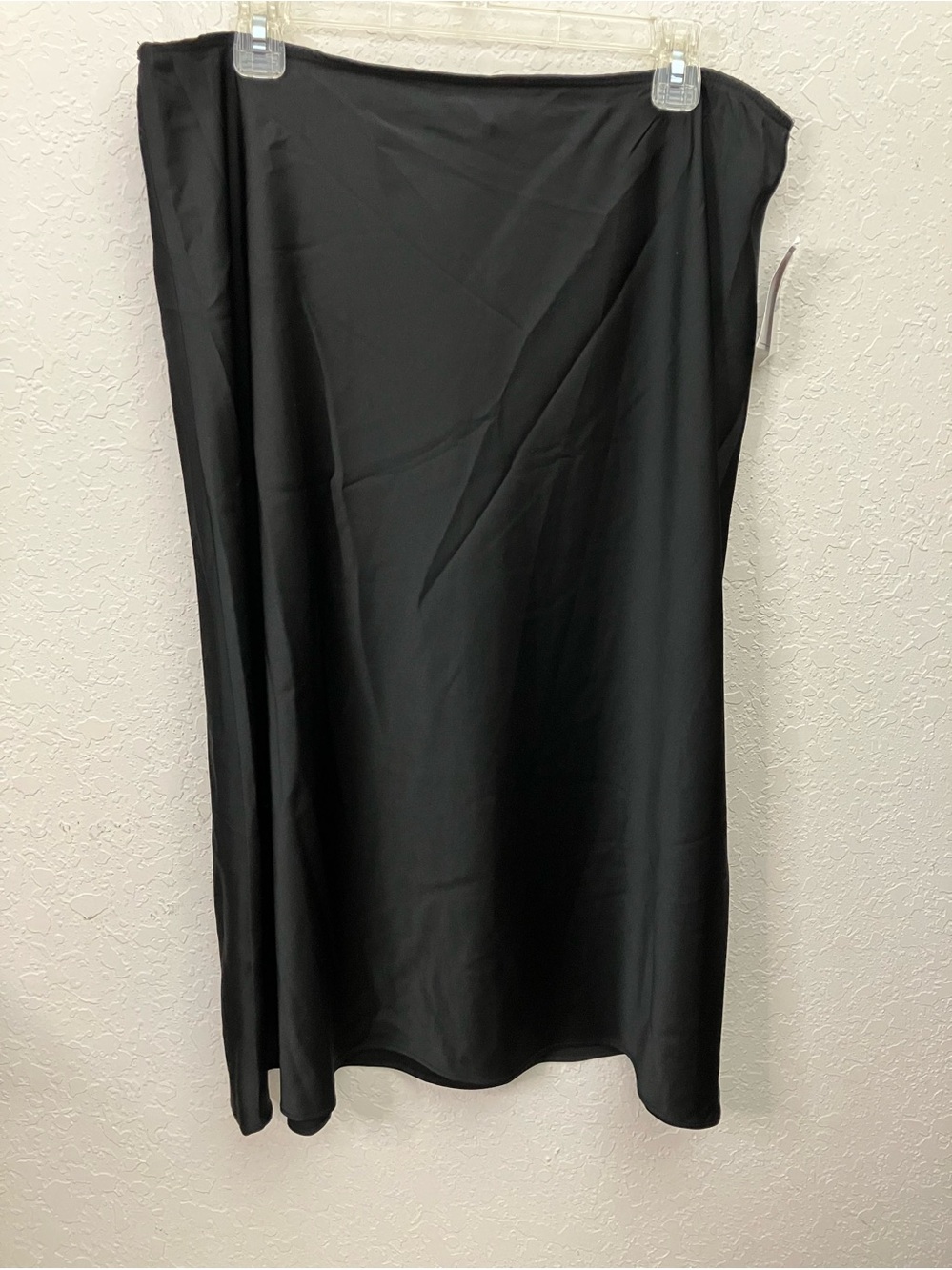 Black Women's Midi Slip Skirt - Classic A-Line